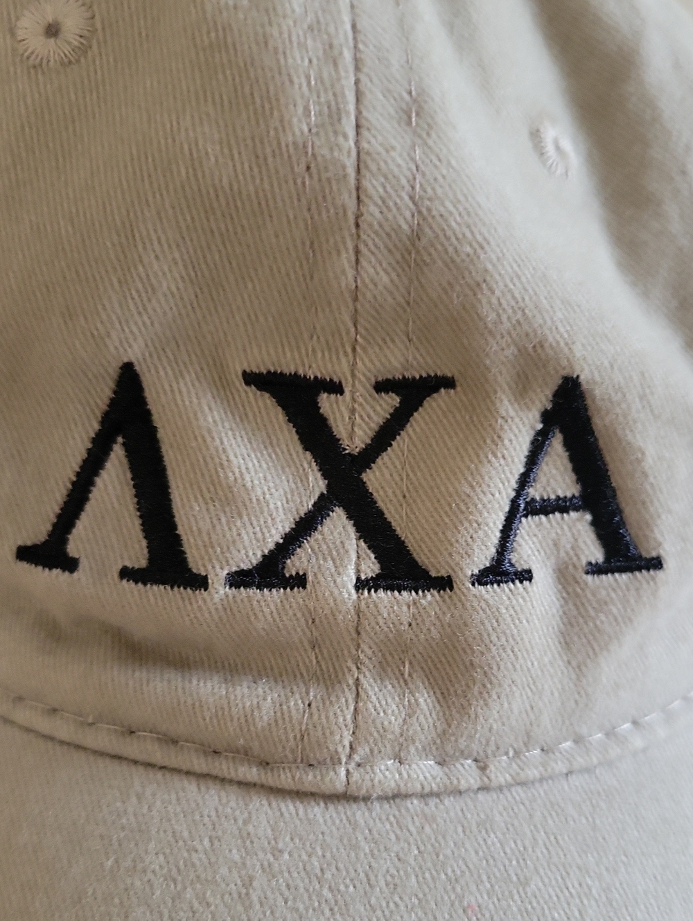 Lambda Chi Alpha PORT & Company Adjustable Khaki Tan Hat like new - Picture 2 of 5